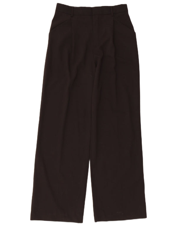 Calça Chino feminina Zara com perna larga médio W28 L30 poliéster preto