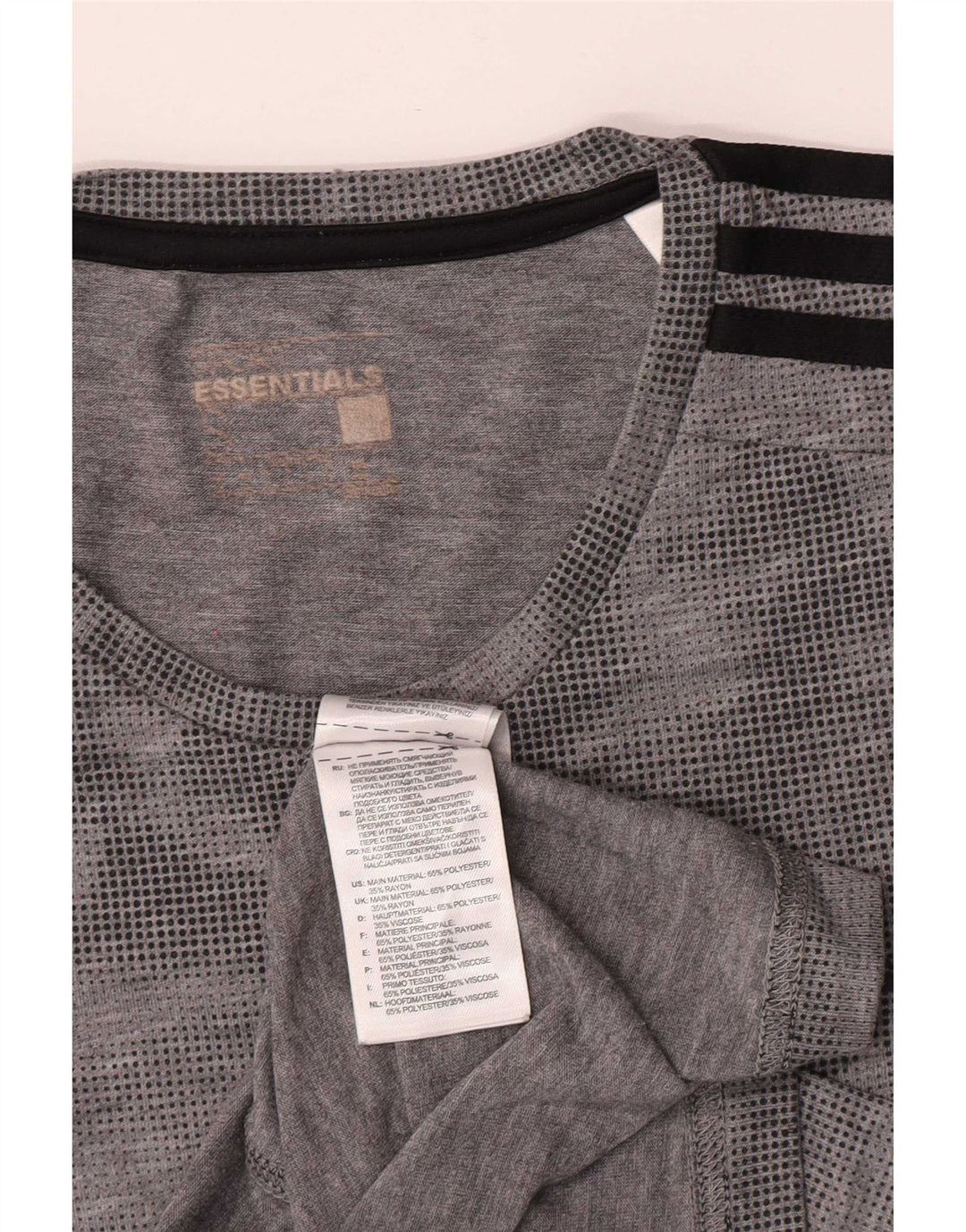 Camiseta masculina Adidas Climalite Top pequena cinza camuflada poliéster
