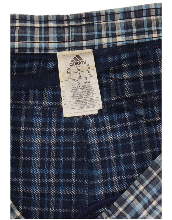 Shorts de natação masculino Adidas XL azul xadrez poliéster