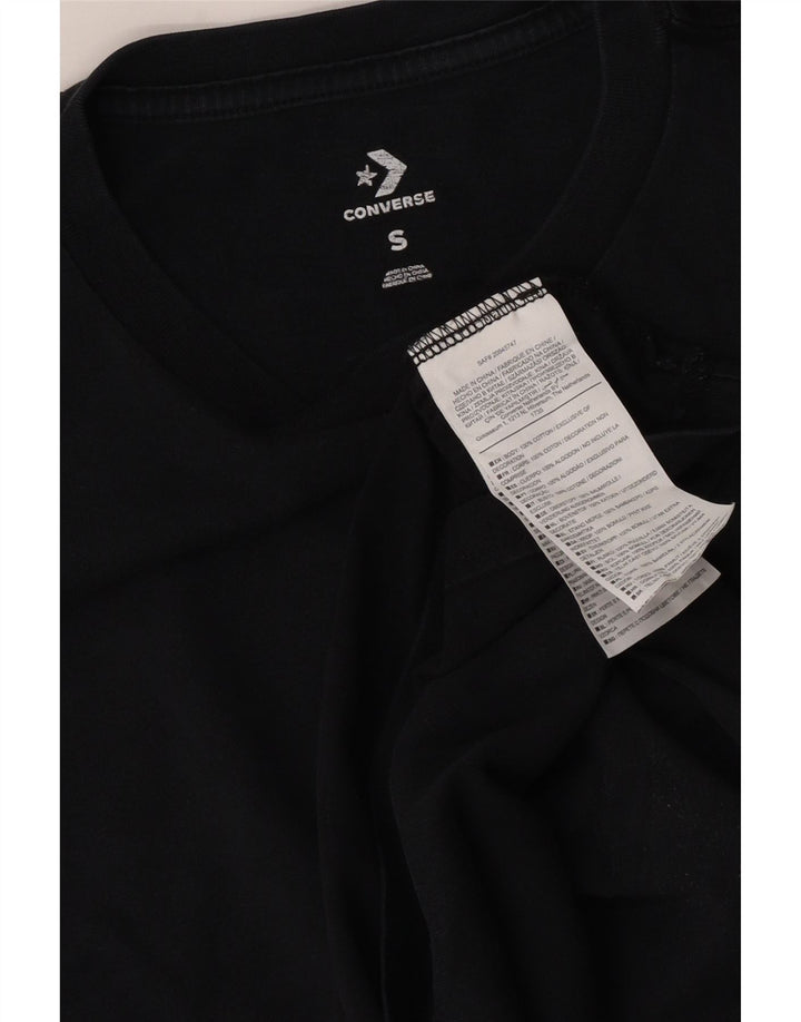 Converse Mens Graphic T-Shirt Top Pequeno Algodão Preto
