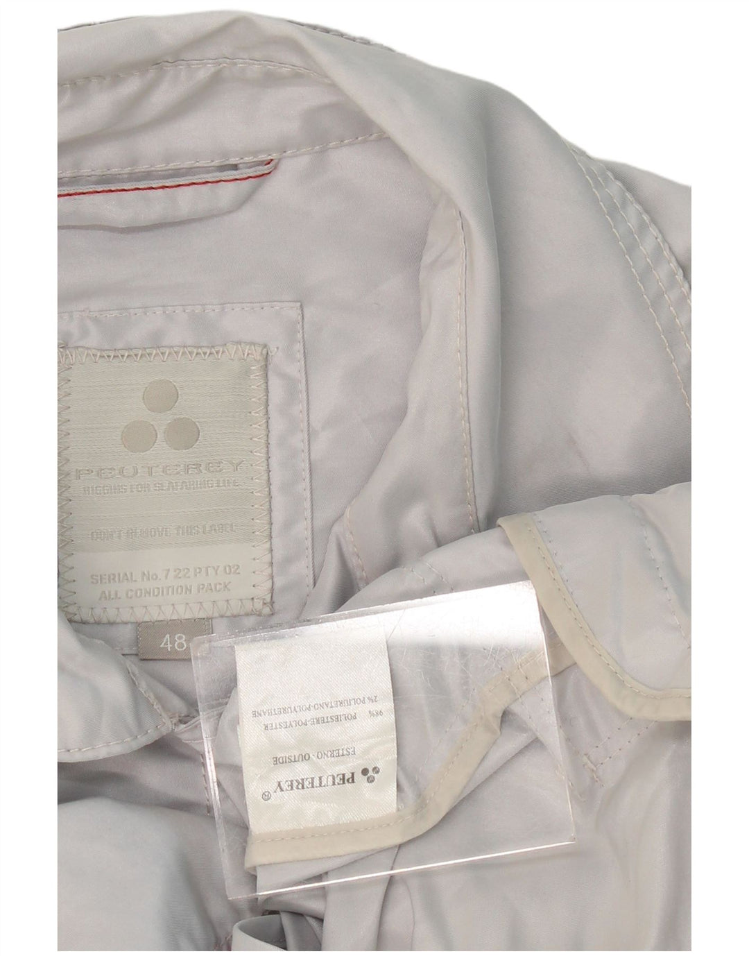 PEUTEREY Trench Coat feminino IT 48 XL poliéster cinza