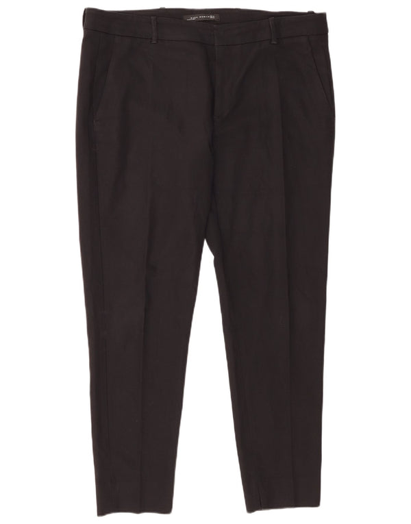 Zara Calça Chino Feminina Slim XL W32 L28 Poliéster Preto