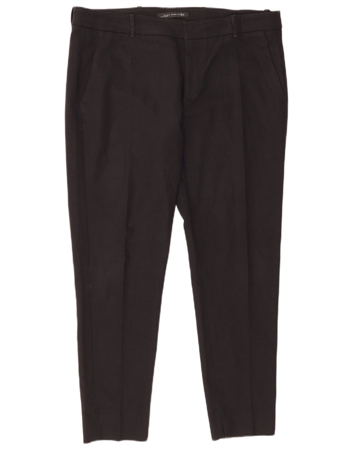 Zara Calça Chino Feminina Slim XL W32 L28 Poliéster Preto