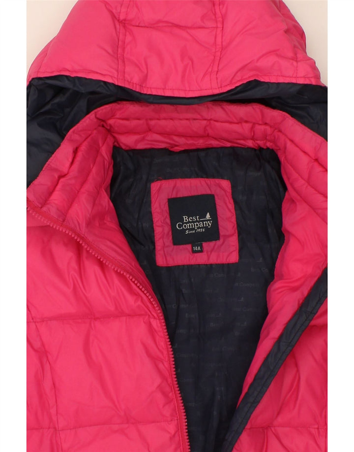 BEST COMPANY Girls Hooded Padded Jacket 13-14 Years Pink Nylon Vintage Best Company and Second-Hand Best Company from Messina Hembry 