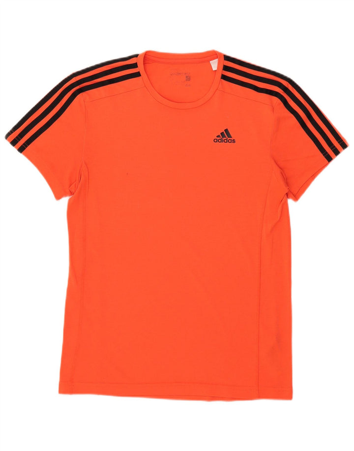 Adidas Mens Climalite Camiseta Top Pequeno Laranja Poliéster