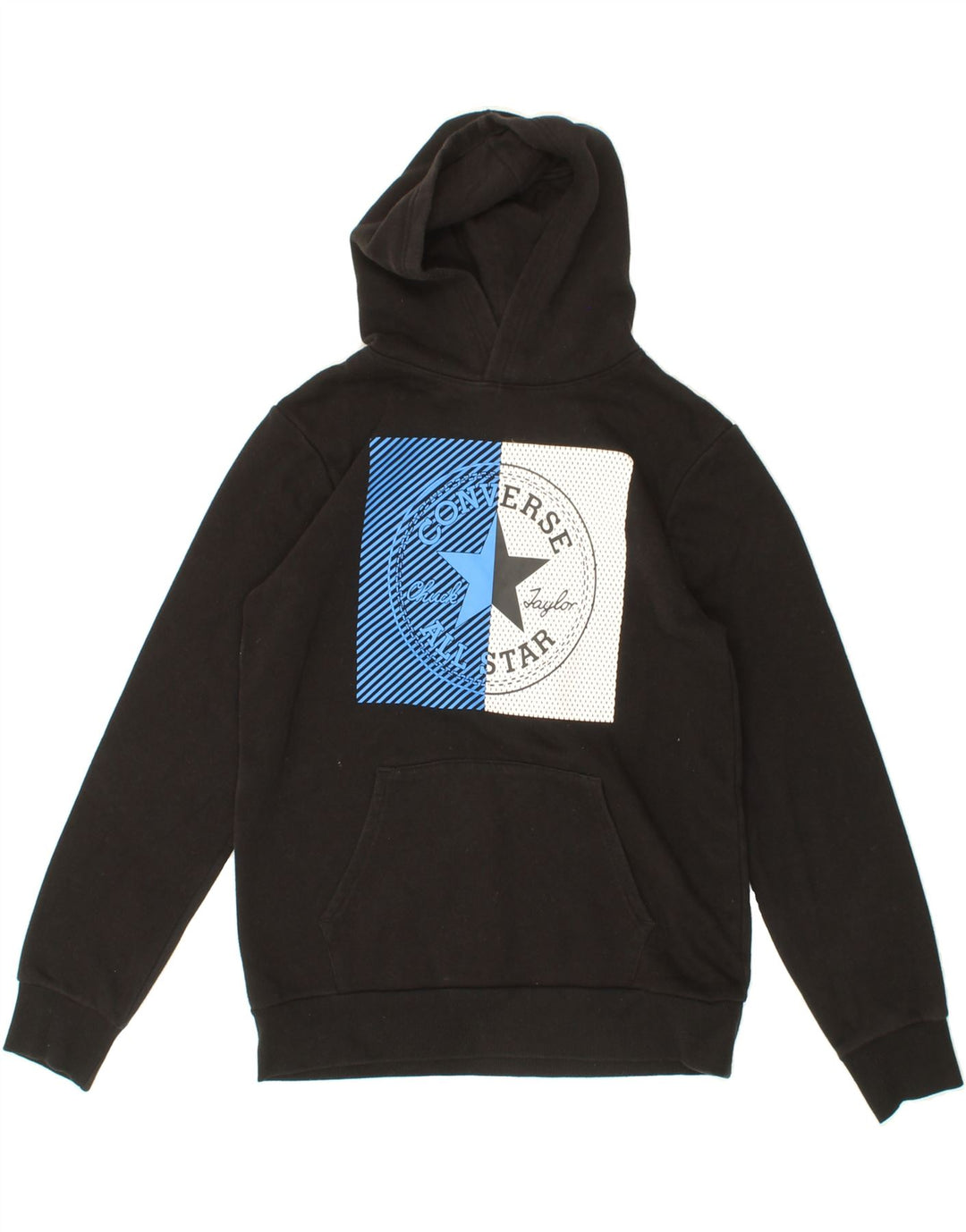 CONVERSE Boys Graphic Hoodie Jumper 13-14 Years XL  Black Cotton Vintage Converse and Second-Hand Converse from Messina Hembry 