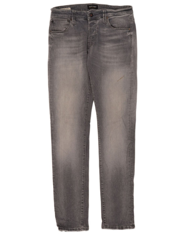 Jack & Jones Masculino GLENN Slim Jeans W33 L34 Cinza Algodão
