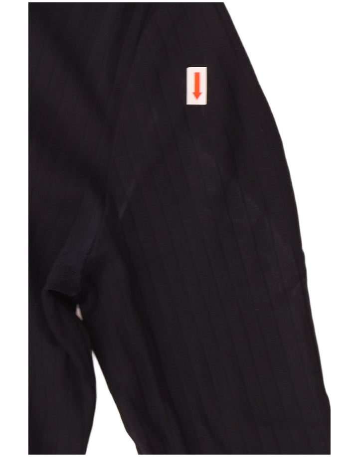 CALVIN KLEIN JEANS Top feminino manga comprida UK 12 médio azul marinho poliamida