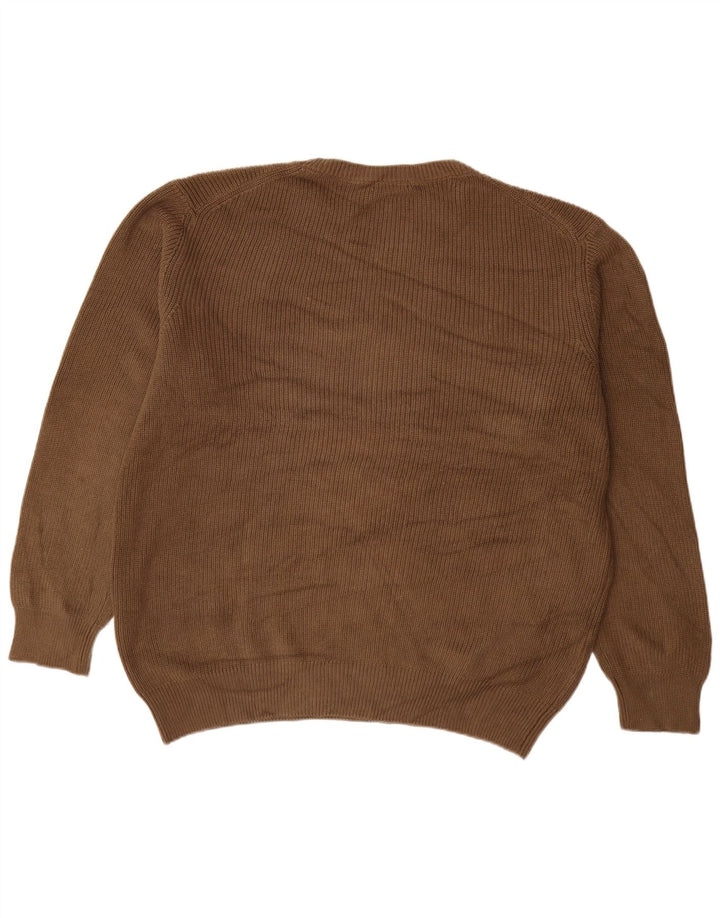 Suéter masculino Carrera com gola redonda 2XL algodão marrom