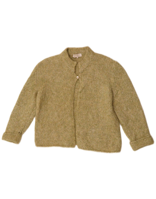 Suéter cardigã feminino Marella Reino Unido 14 grande mohair verde