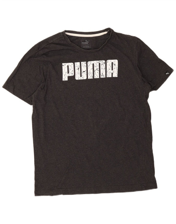 Camiseta masculina Puma Graphic Top cinza médio algodão