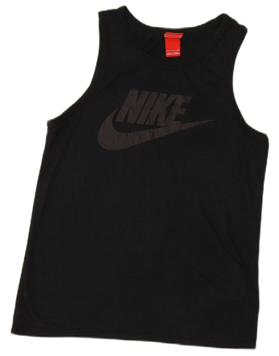 NIKE Mens Graphic Vest Top Small Black Polyester