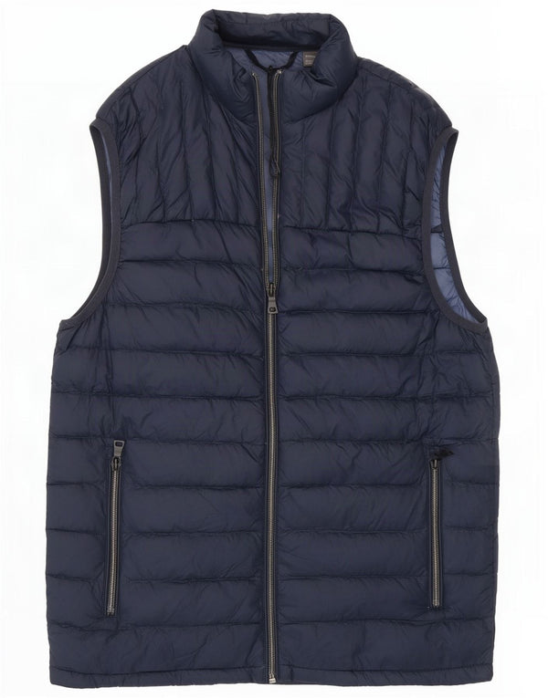 Colete acolchoado masculino Marks & Spencer UK 36 pequeno azul marinho poliamida
