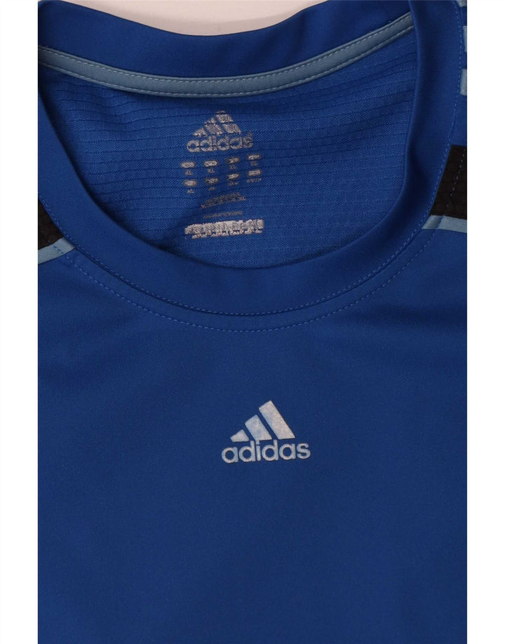 Camiseta masculina Adidas Top XL azul colorblock poliéster