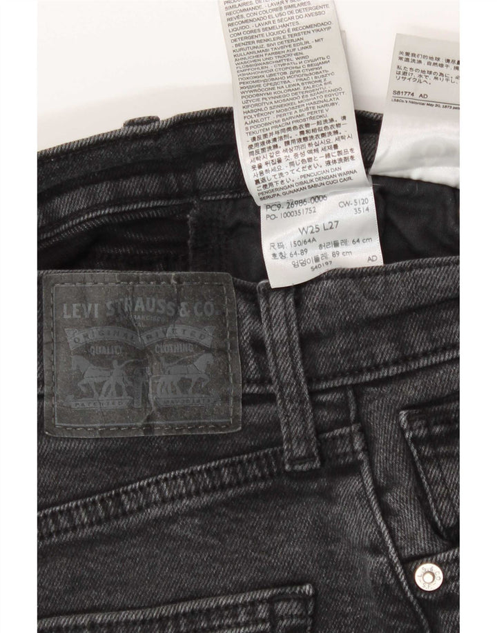 Calça jeans feminina Levi's Tapered W25 L27 algodão cinza