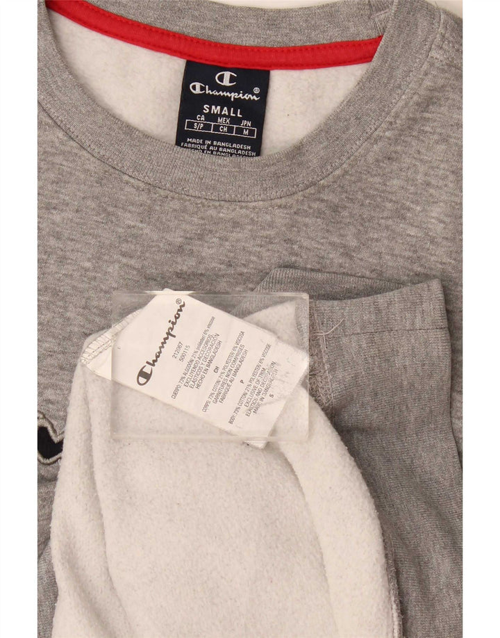 Champion moletom masculino gráfico jumper pequeno algodão manchado cinza