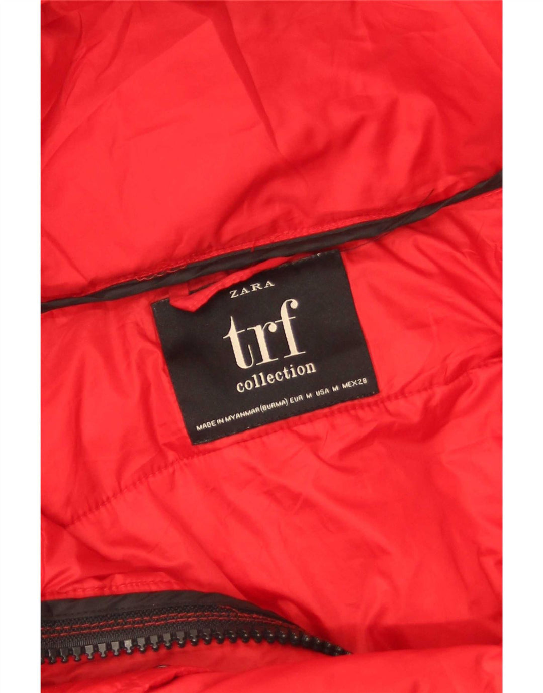 Zara Womens Trafaluc Hooded Oversized Jaqueta Acolchoada Reino Unido 14 Médio Vermelho