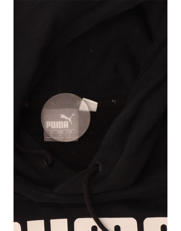 PUMA Mens Graphic Hoodie Jumper Pequeno Algodão Preto