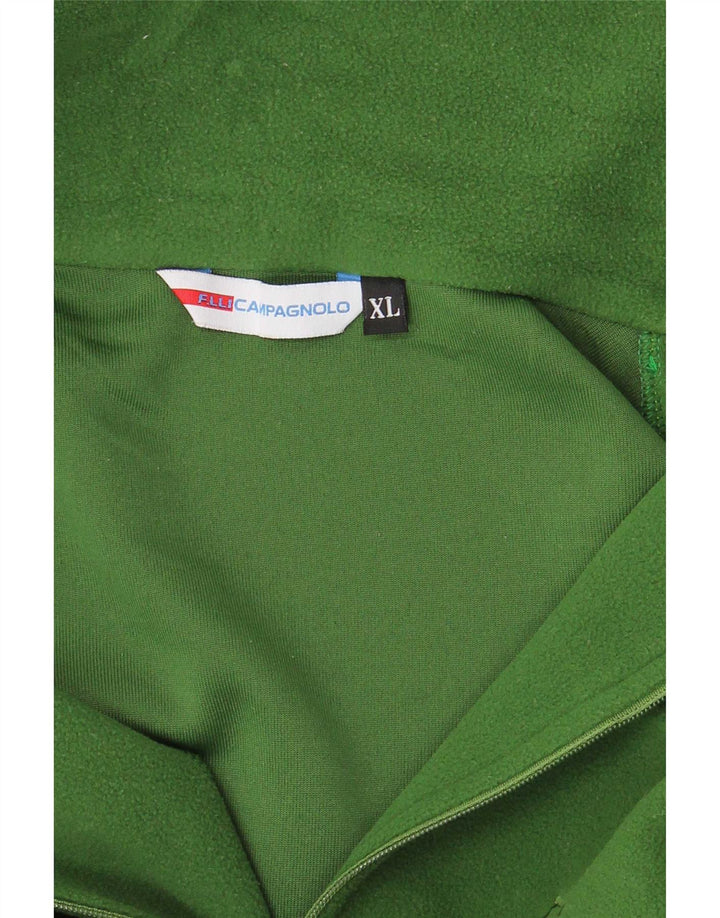 Campagnolo masculino com zíper e gola em lã XL poliéster verde