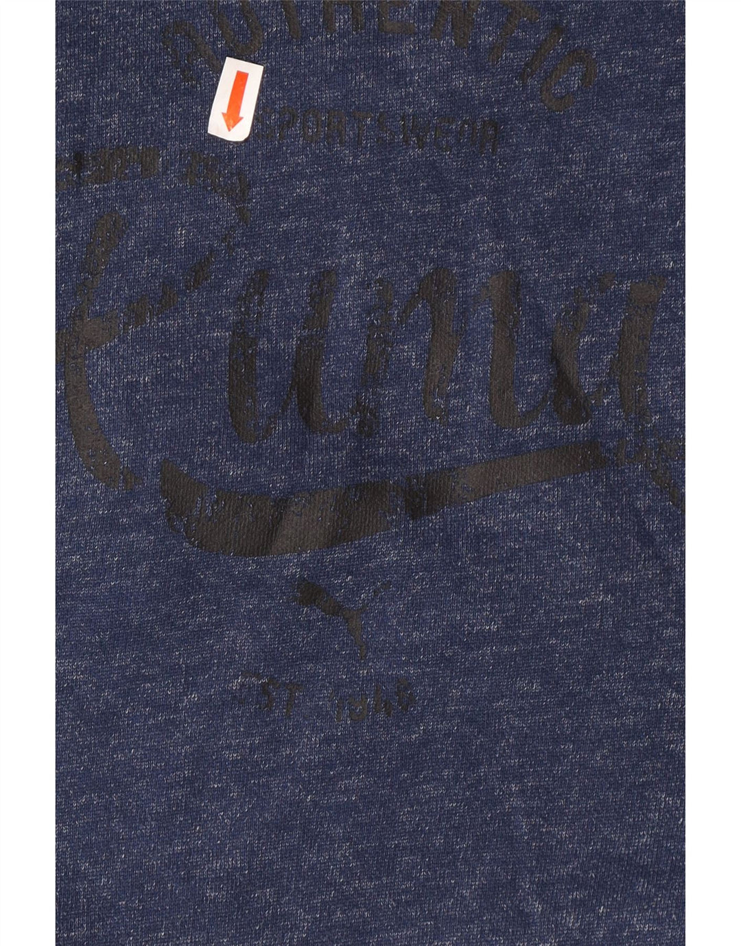 PUMA feminino oversized moletom com capuz UK 12 médio azul marinho manchado