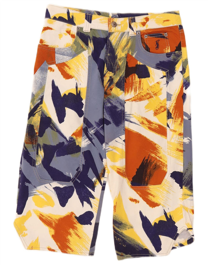 Bermuda feminina Jeckerson W33 média multicolorida tie-dye algodão