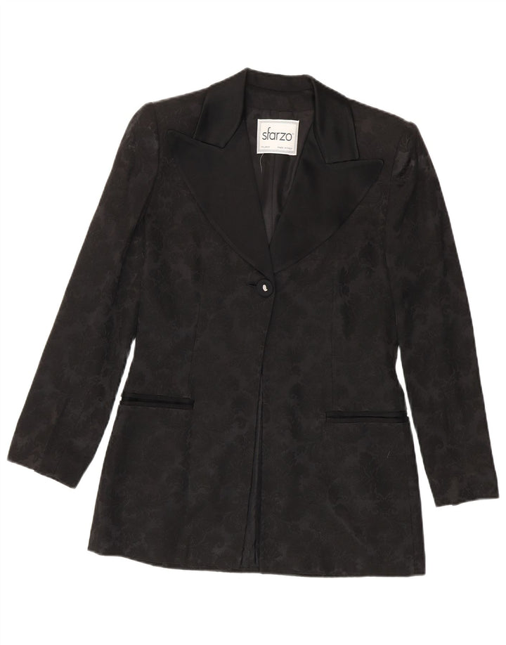 Jaqueta blazer feminina Sfarzo com 1 botão IT 42 acrílico floral preto médio