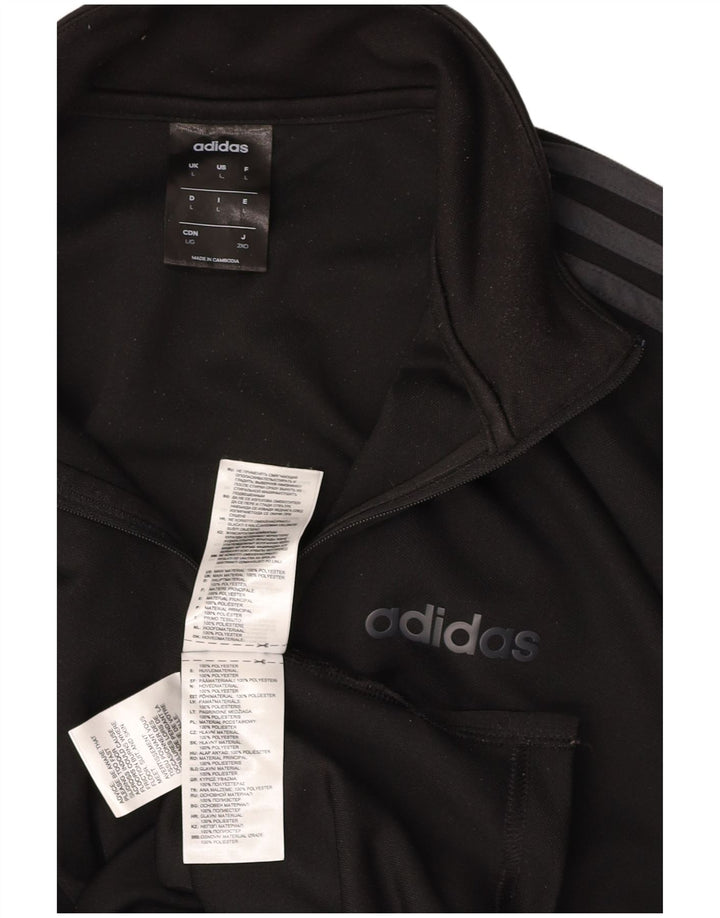 ADIDAS Mens Climalite Zip Neck Pullover Treino Top Grande Preto