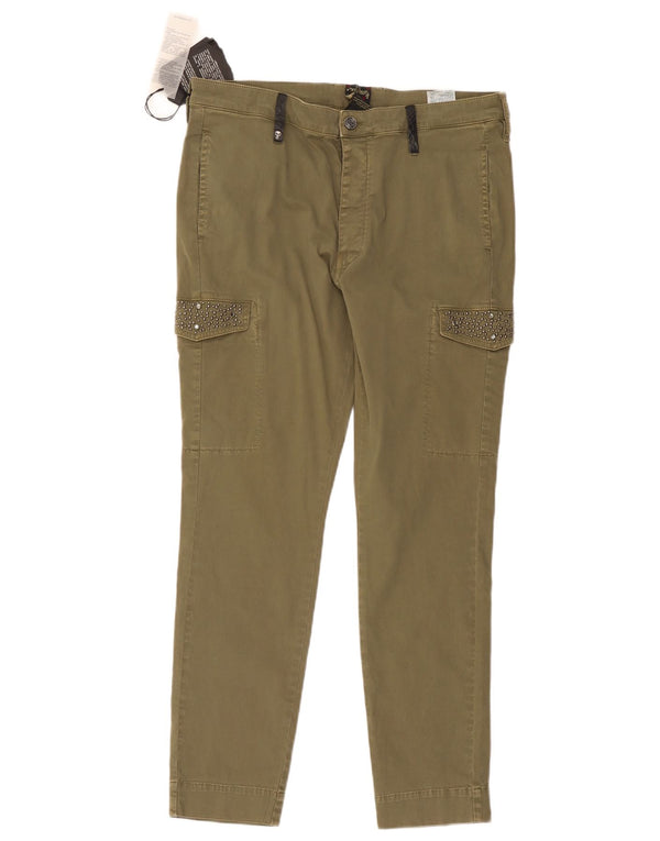 Calça cargo skinny feminina RA-RE W31 L27 algodão cáqui