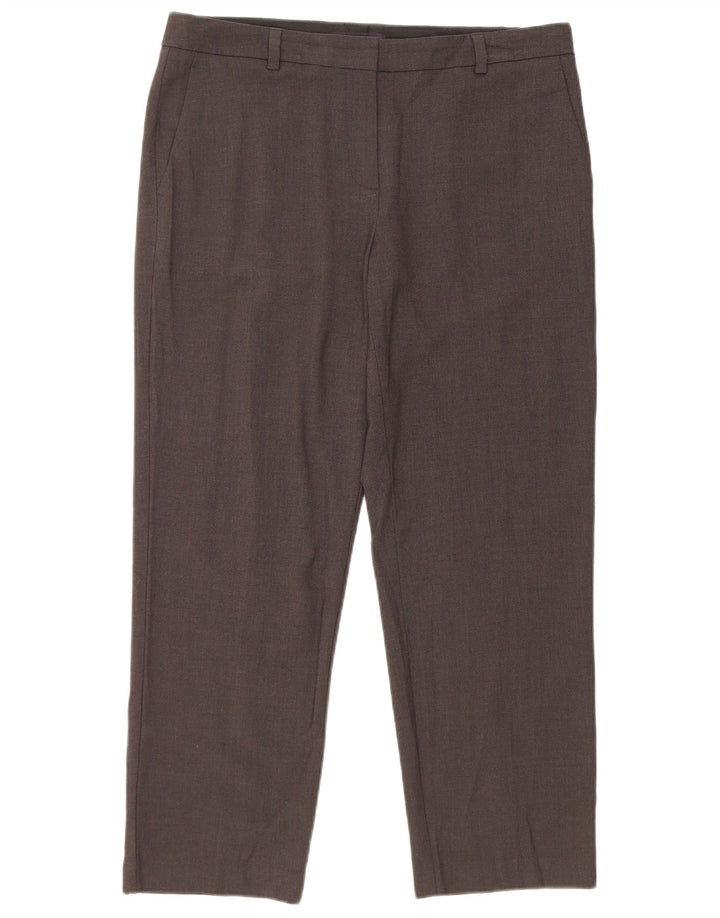 Calça feminina cortada reta Marks & Spencer W34 L26 cinza