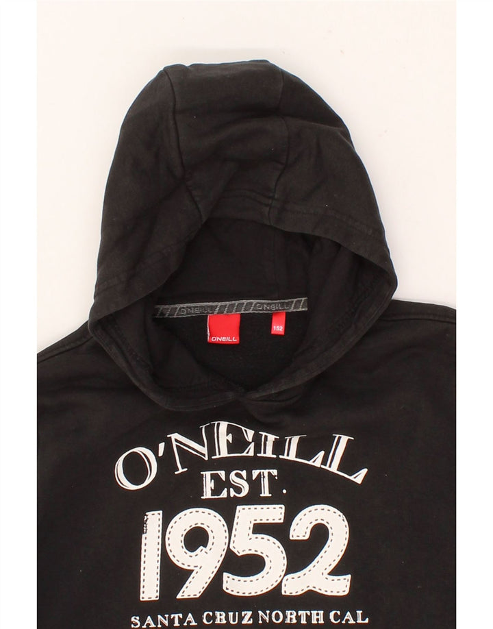O'NEILL Boys Graphic Hoodie Jumper 11-12 Years Black Cotton Vintage O'Neill and Second-Hand O'Neill from Messina Hembry 