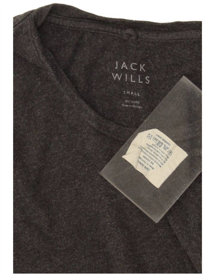 JACK WILLS Camiseta masculina top pequeno algodão cinza
