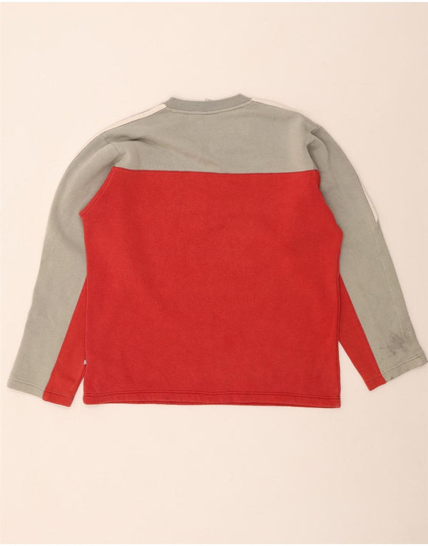 ADIDAS Mens Loose Fit Moletom Jumper UK 36/38 Pequeno Colorblock Vermelho