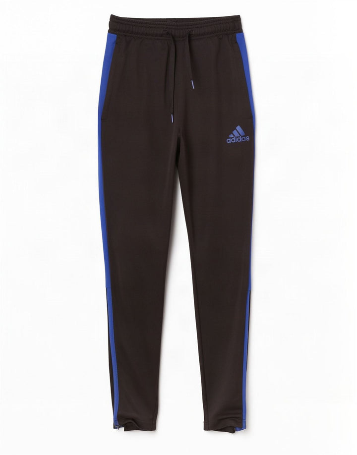 Calça de treino masculina Adidas Aeroready pequena preta colorblock poliéster