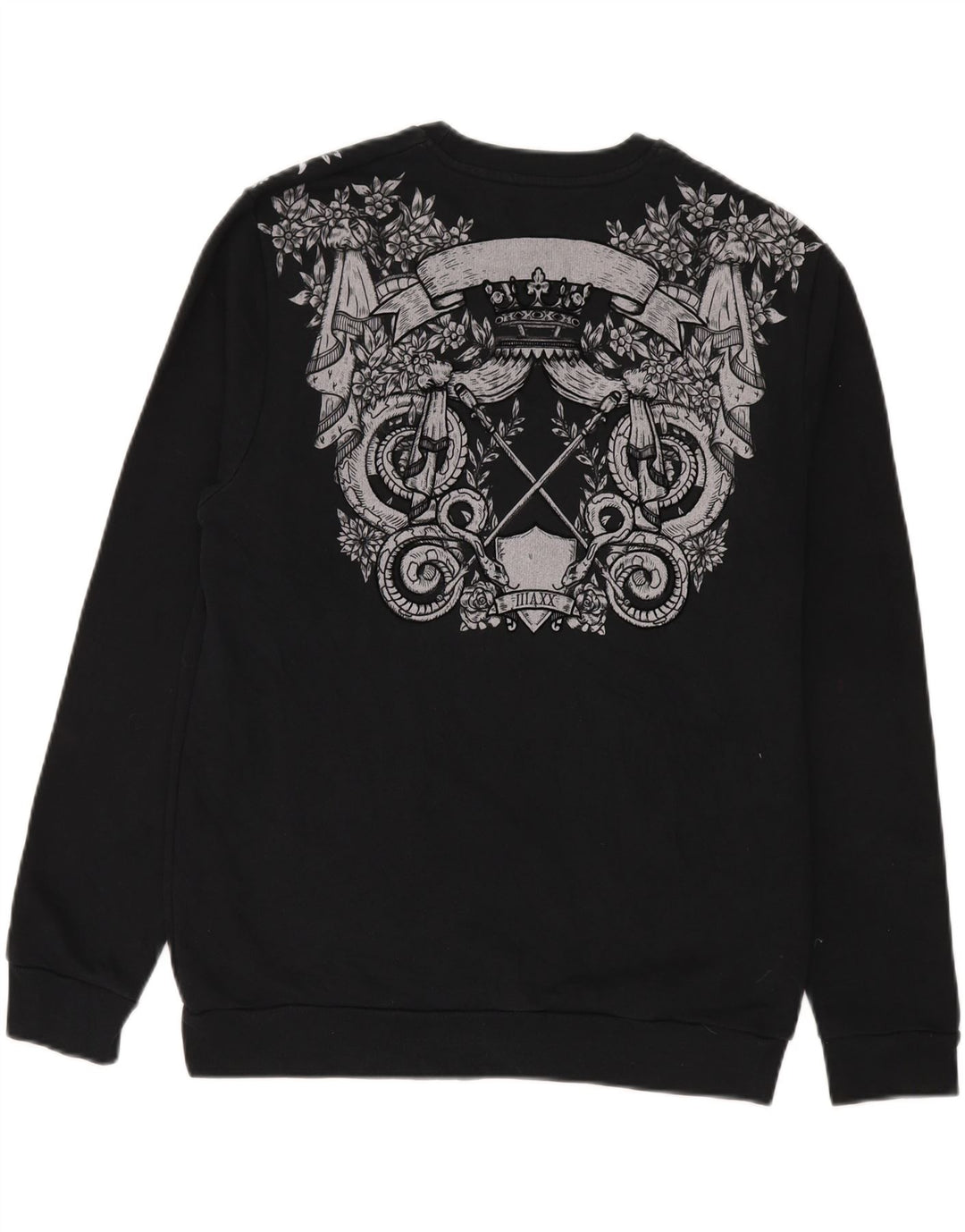 Zara moletom gráfico masculino jumper grande algodão preto