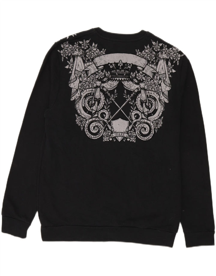 Zara moletom gráfico masculino jumper grande algodão preto