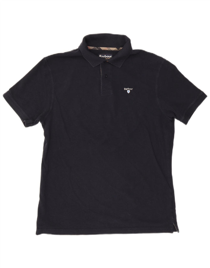 Camisa polo masculina Barbour XL azul marinho algodão