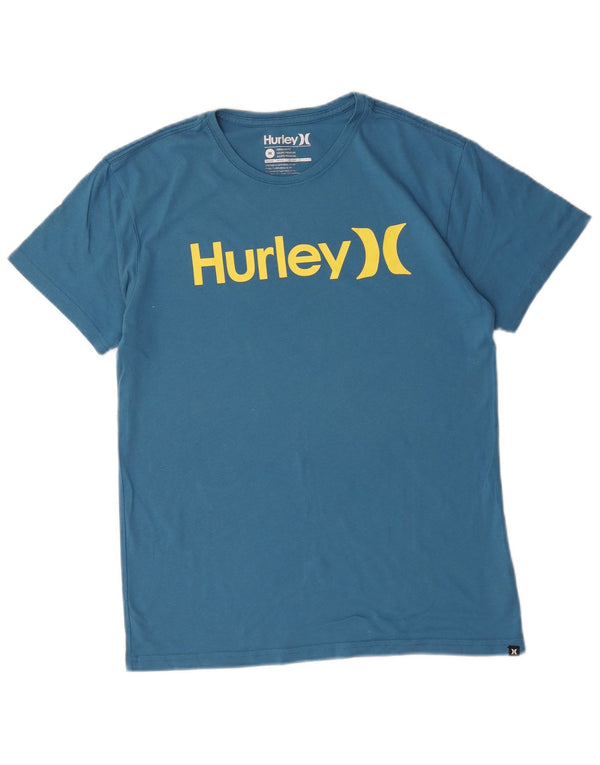 Camiseta masculina Hurley Premium Fit gráfica de algodão azul médio