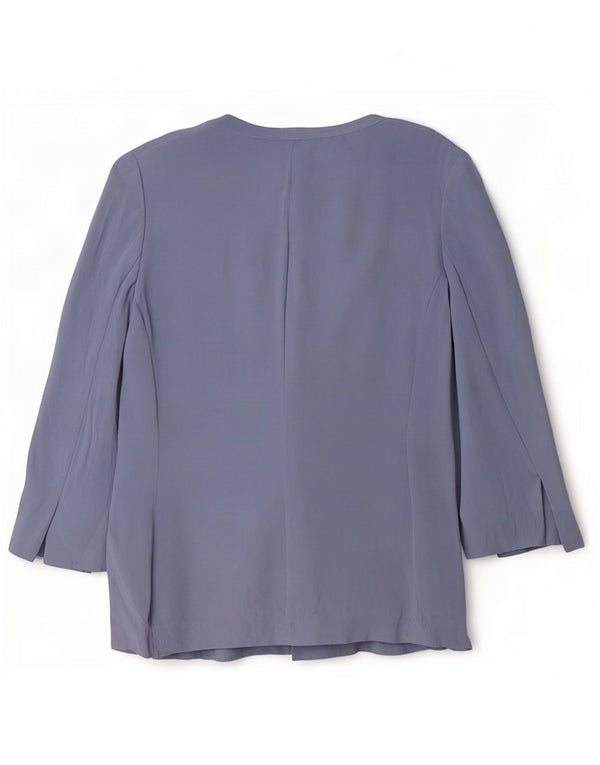 Luisa Spagnoli Cardigan Feminino Top UK 14 Seda Azul Médio