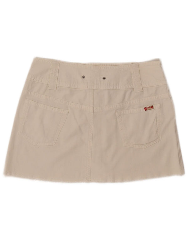 Mini saia jeans feminina Guess média W32 branca