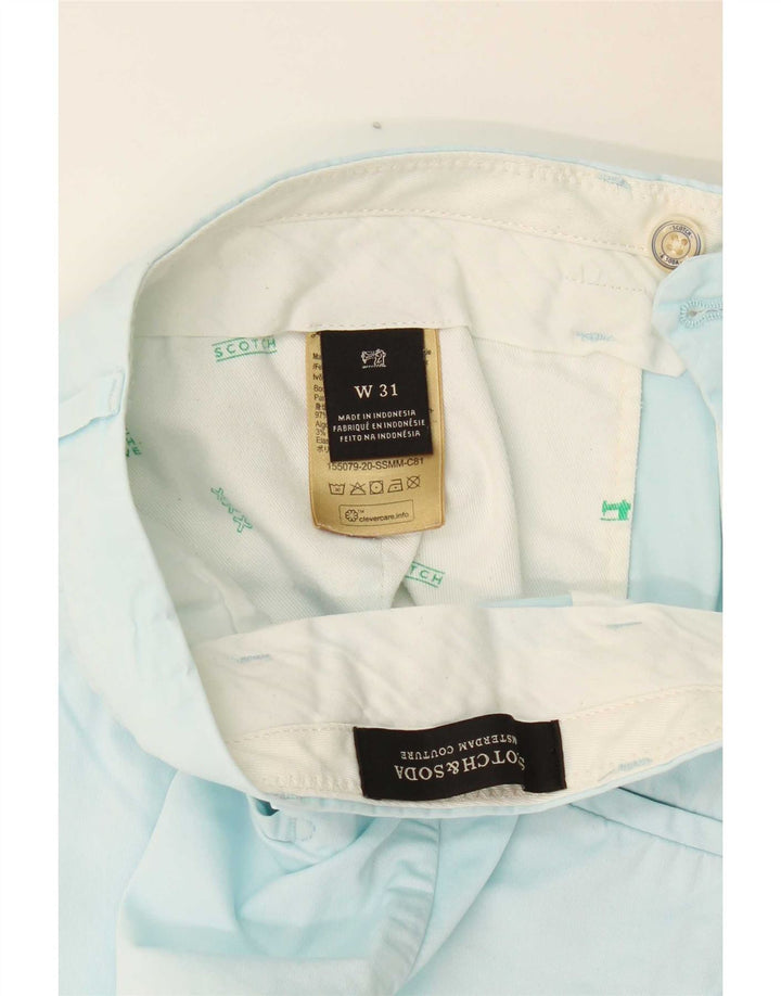 Scotch & Soda Mens Chino Shorts W31 Algodão Azul Médio