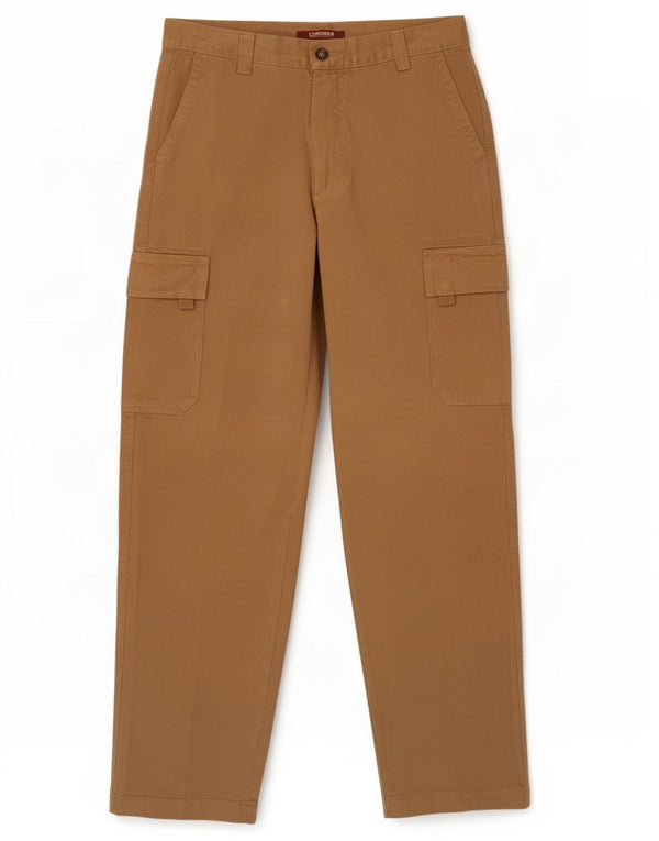 Calça Carrera Masculina Reta Cargo IT 48 Médio W33 L34 Algodão Bege