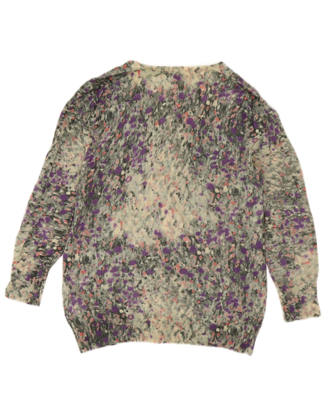 Suéter cardigã feminino J. CREW Reino Unido 12 médio multicolorido manchado