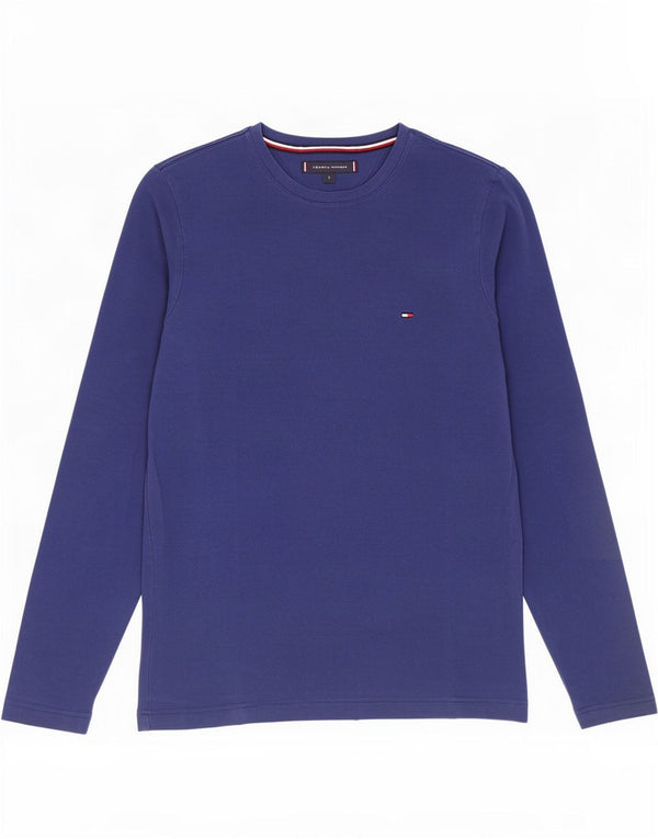 Tommy Hilfiger Mens Slim Fit Top Manga Longa Pequeno Algodão Azul