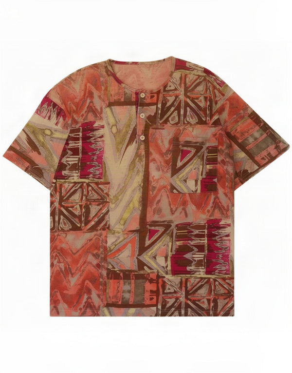 Camiseta gráfica masculina vintage top grande geométrico multicolorido