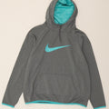 Jumper com capuz gráfico feminino NIKE UK 18 XL cinza poliéster