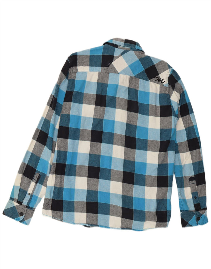 Camisa masculina de flanela de ajuste regular O'Neill de algodão guingão azul médio