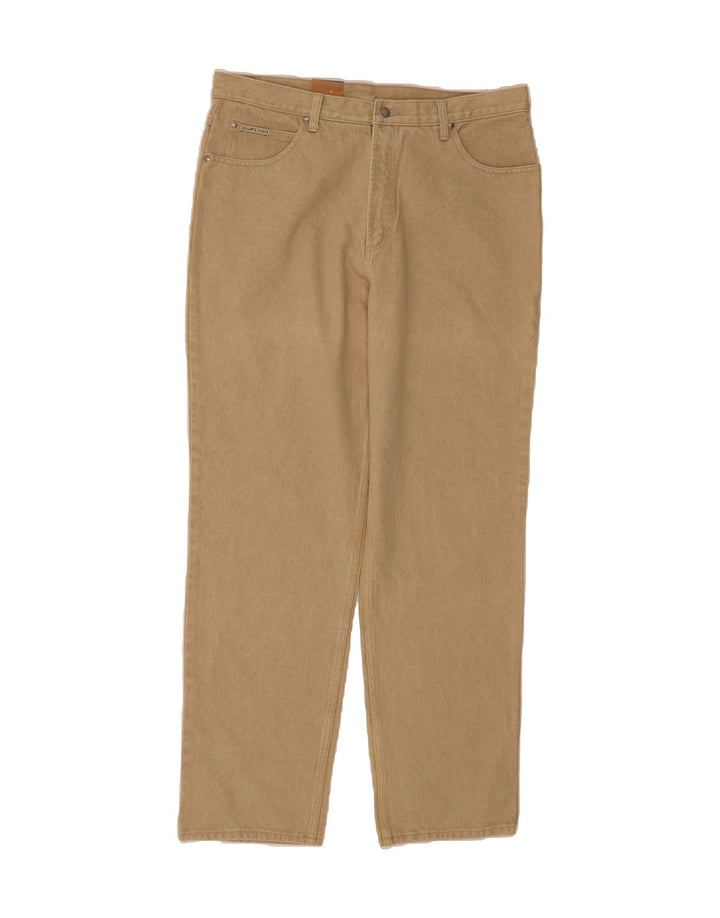 BRAMS PARIS Mens Straight Casual Trousers W38 L32 Beige Cotton Vintage Brams Paris and Second-Hand Brams Paris from Messina Hembry 