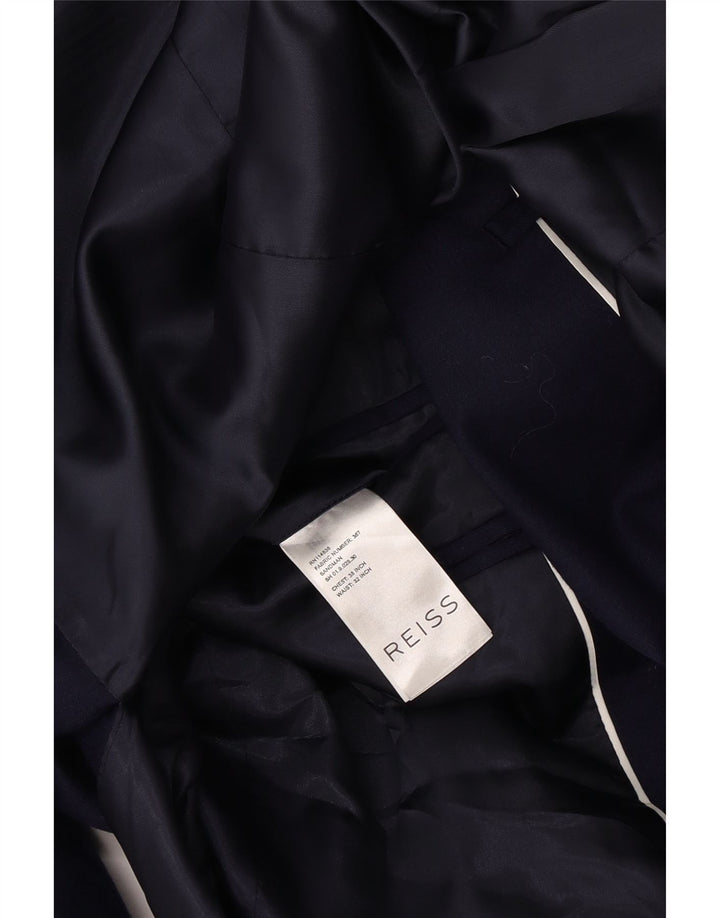 Jaqueta Blazer Masculina Reiss com 1 Botão Reino Unido 38 Lã Azul Marinho Médio