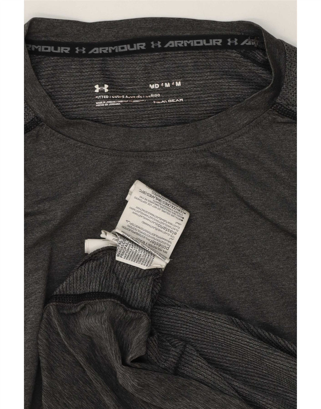Camiseta masculina Under Armour Heat Gear superior cinza poliéster