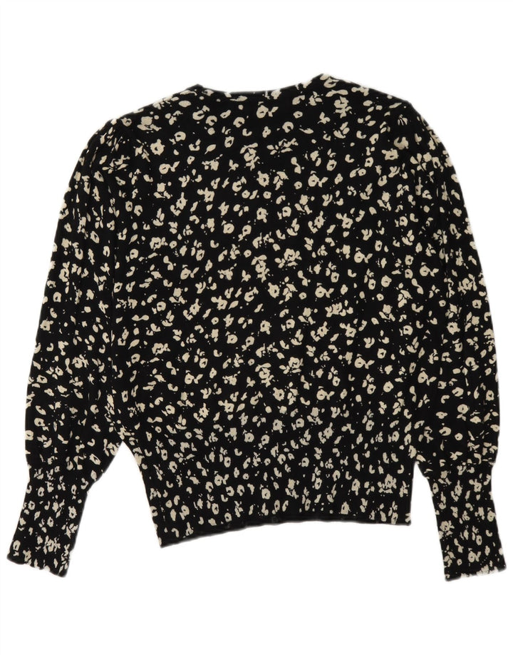 Suéter feminino Marks & Spencer com gola redonda Reino Unido 12 médio preto